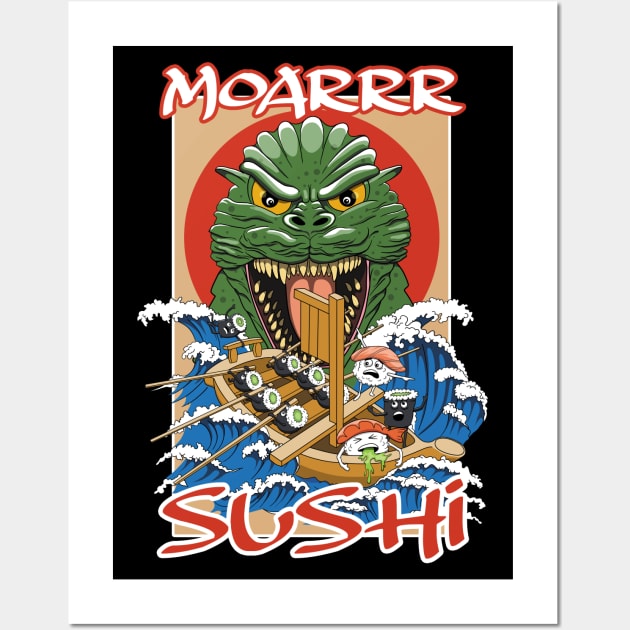 More Sushi - Sushi Lover Monster Wall Art by TMBTM